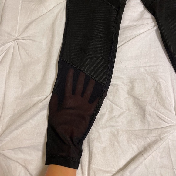 Old Navy Leggins w/ Faux Leathers Strips and Mesh - Picture 6 of 9